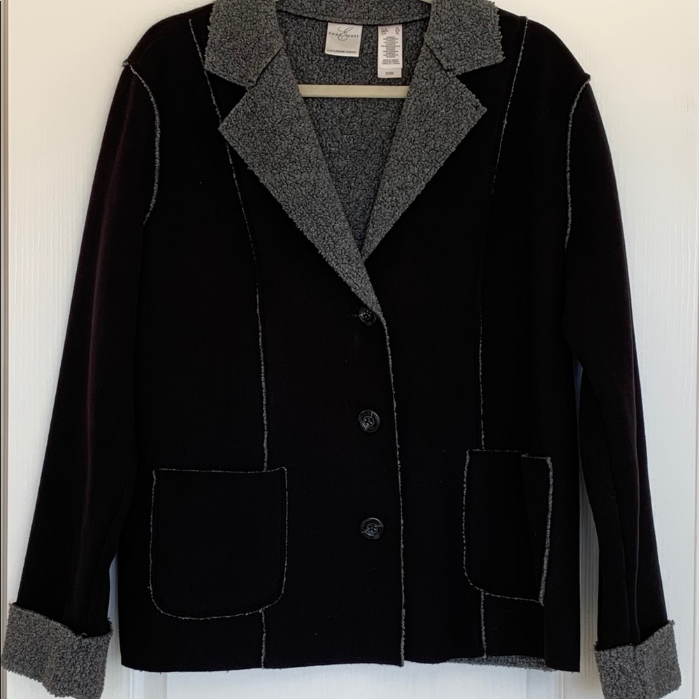 Emma James Coat Jacket Cuffed Faux Suede